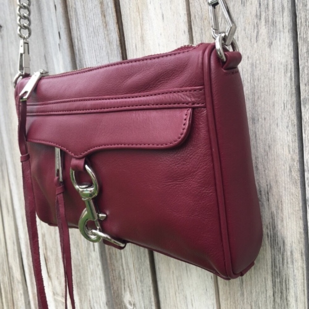 New Rebecca Minkoff Mini Mac Crossbody Bag Wine - Picture 5 of 12